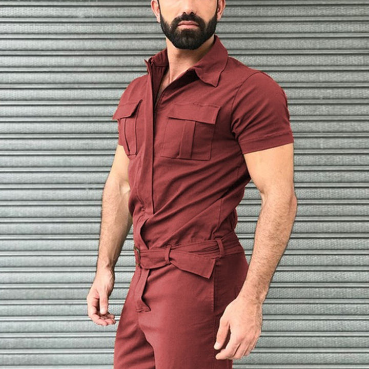 Utility overalls for women with practical pockets and chic belt design