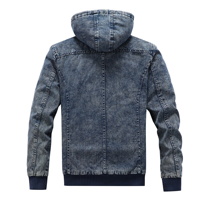Men's denim jacket with lined hood Lune London