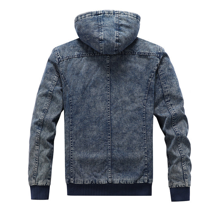 Men's denim jacket with lined hood Lune London