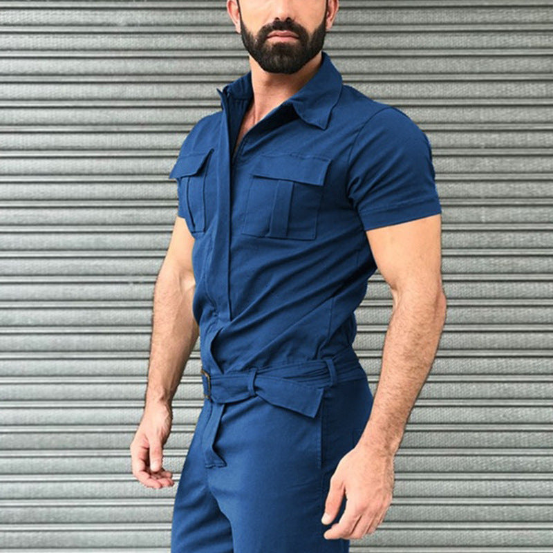 Utility overalls for women with practical pockets and chic belt design