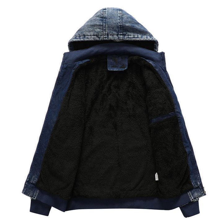 Men's denim jacket with lined hood Lune London