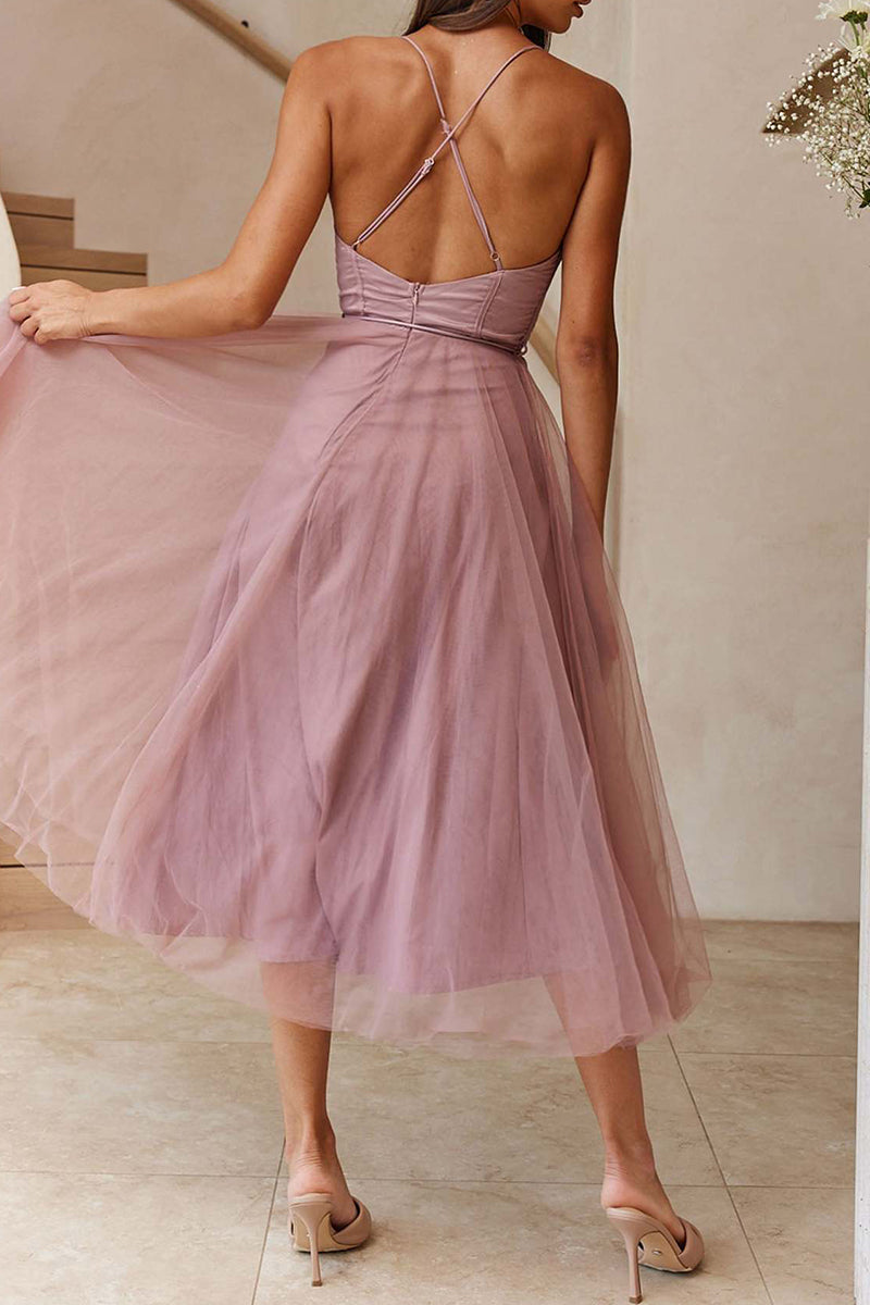 Lune London | Sweet Elegant Solid Color V-Neck Princess Dresses