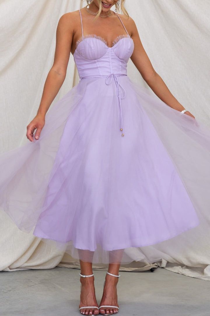 Lune London | Sweet Elegant Solid Color V-Neck Princess Dresses