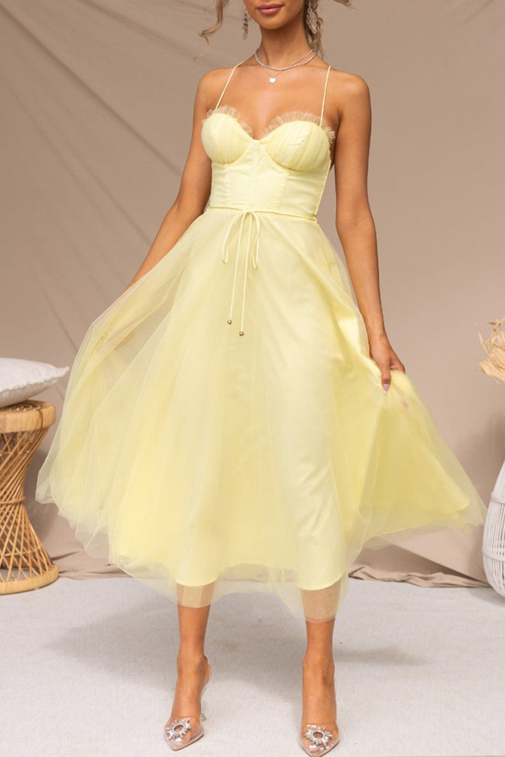Lune London | Sweet Elegant Solid Color V-Neck Princess Dresses