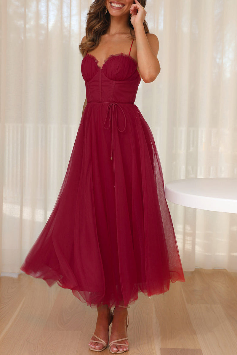 Lune London | Sweet Elegant Solid Color V-Neck Princess Dresses