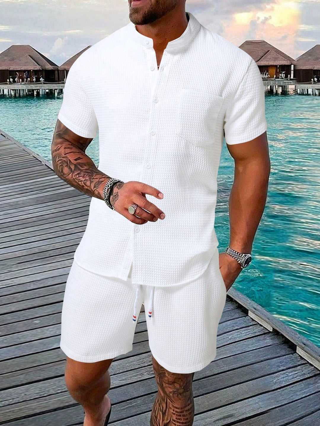 Lune London | Sleeve shirt and shorts set for men