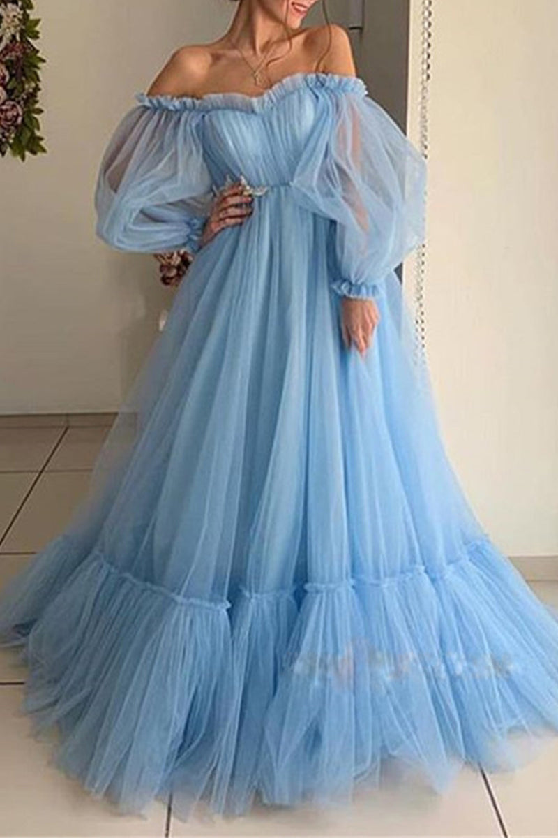 Lune London | Elegant Formal Solid Color Patchwork Off-Shoulder Evening Dress - 3 Colors