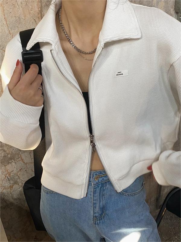 Lune London | Up Crop Jacket in White and Gray
