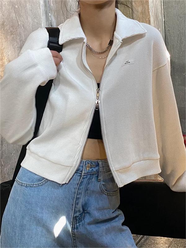 Lune London | Up Crop Jacket in White and Gray