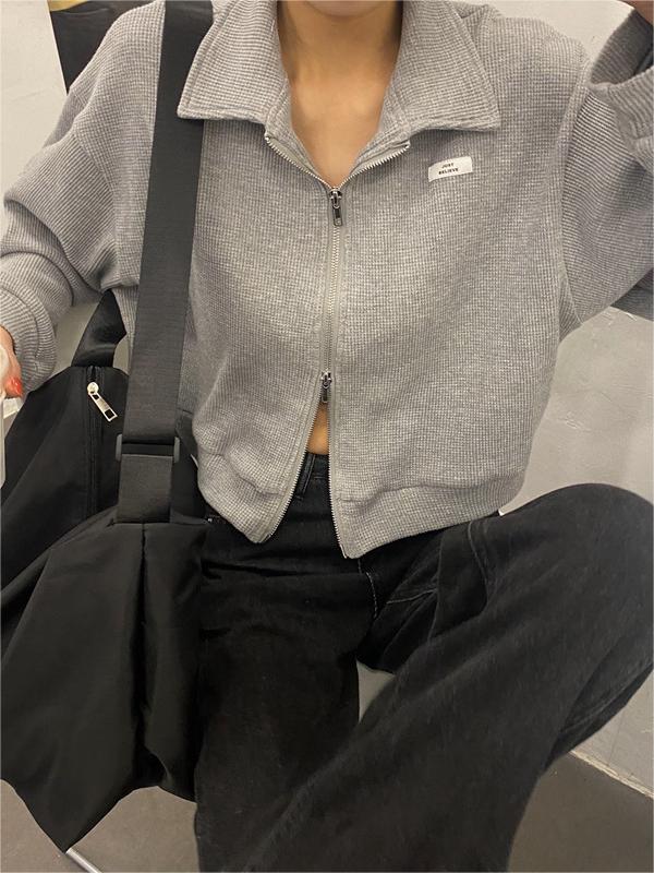 Lune London | Up Crop Jacket in White and Gray