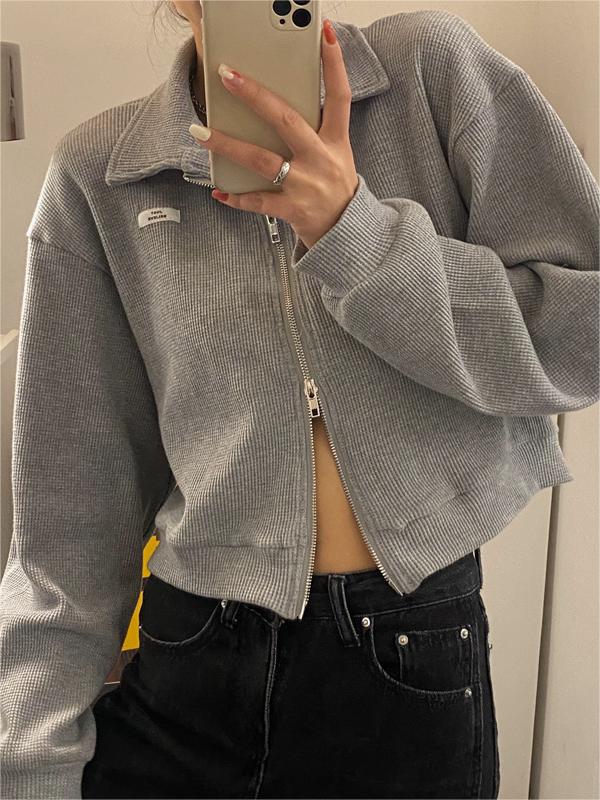 Lune London | Up Crop Jacket in White and Gray