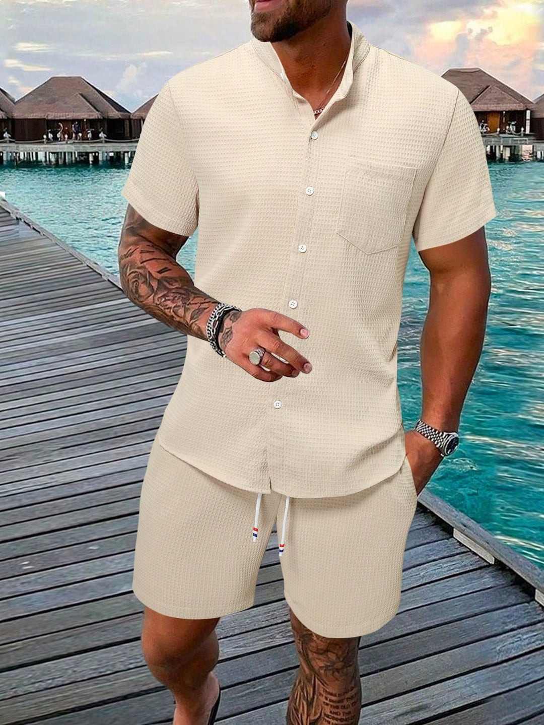 Lune London | Sleeve shirt and shorts set for men