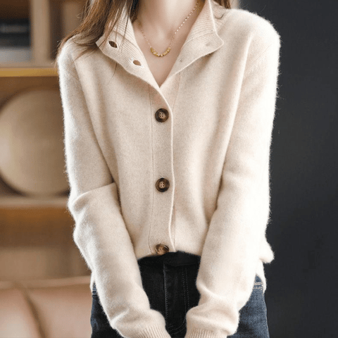 Lune London | Cozy Cashmere Knit Cardigan Pullover