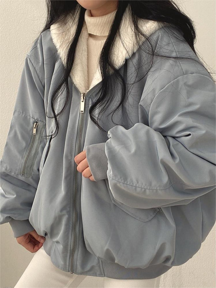 Lune London | Oversized Black Fleece Jacket with Hood