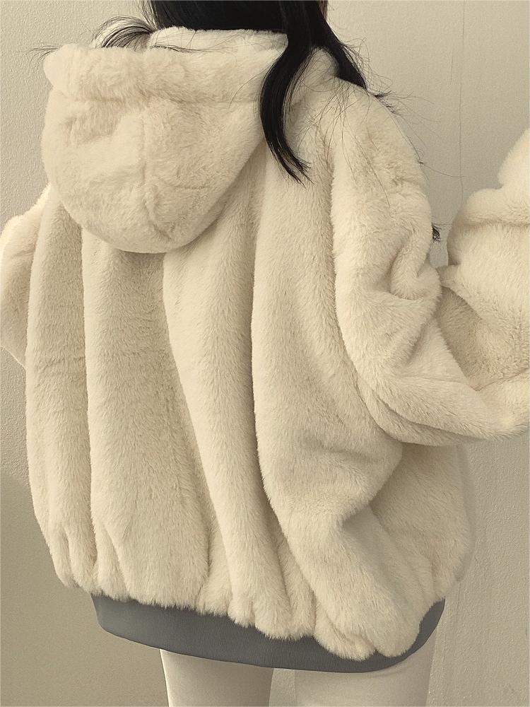 Lune London | Oversized Black Fleece Jacket with Hood
