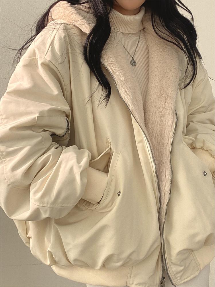 Lune London | Oversized Black Fleece Jacket with Hood