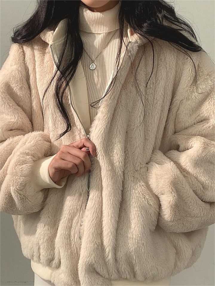 Lune London | Oversized Black Fleece Jacket with Hood