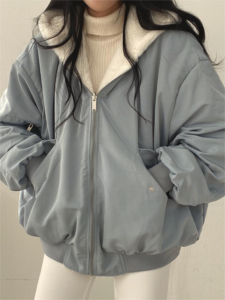 Lune London | Oversized Black Fleece Jacket with Hood