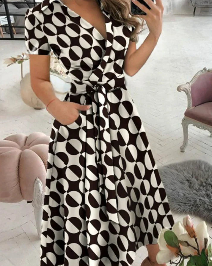Lune London | Elegant V-Neck Midi Dress for Women