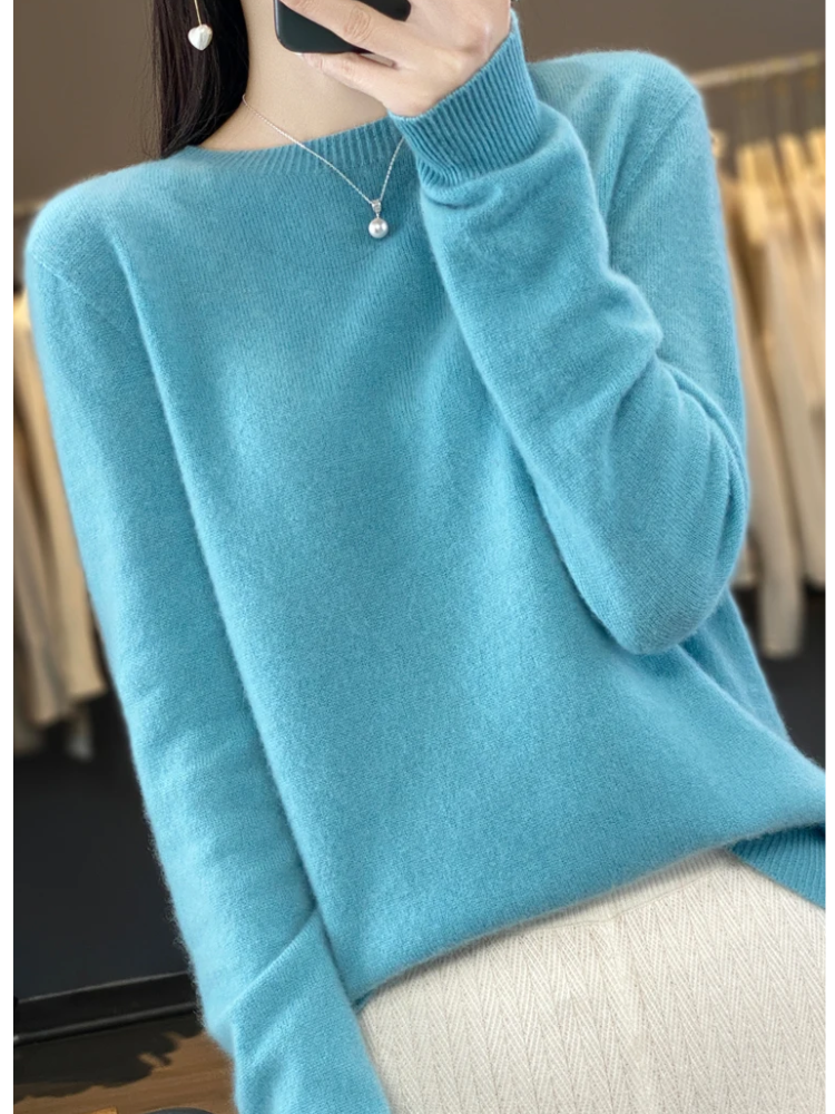 Chic Und Stil | Cashmere Sweater Women Round Neck Soft and Elegant Knit Sweater