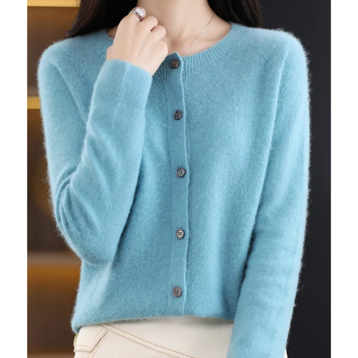 Lune London Women's Cardigan Round Neck Sweater