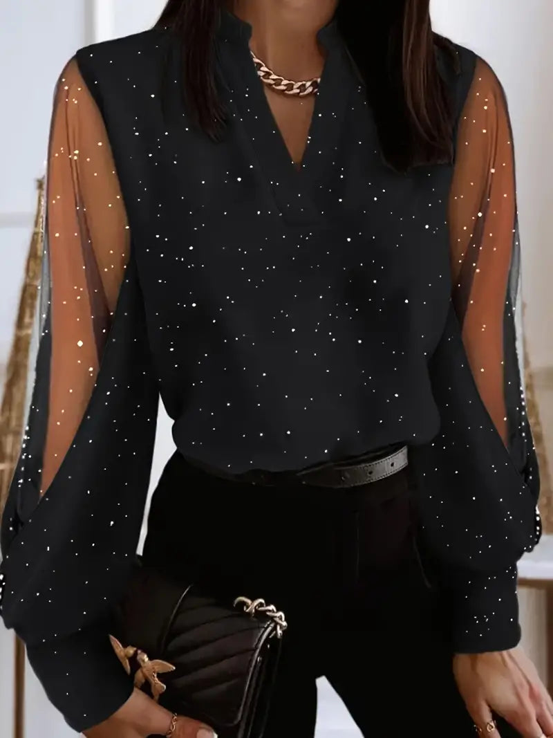 Lune London | Blouse Transparent Tulle with Cut-Out Neckline