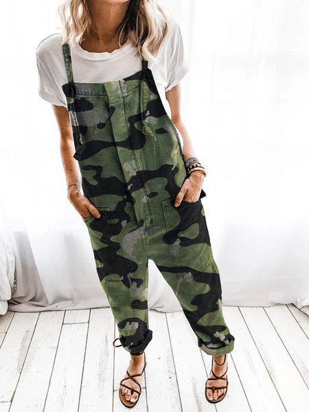 Ladies Casual Chic Camouflage Overall and Style