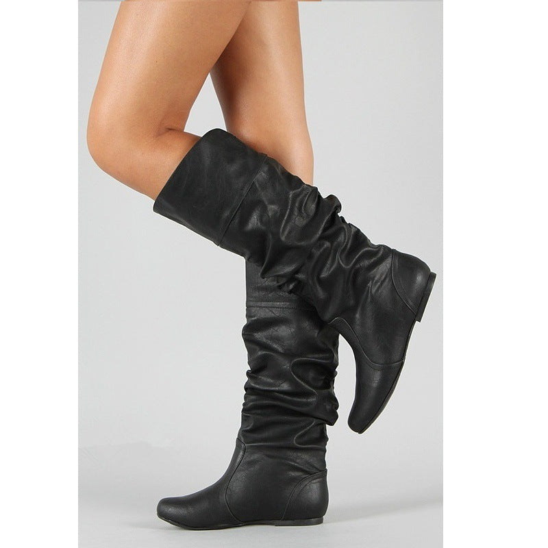Lune London | Ankle-high boots - Faux leather - Casual gathering - Rounded toe - Flat heel