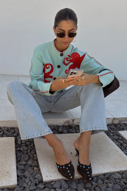 Lune London | Cozy beach knit cardigan with nautical octopus design