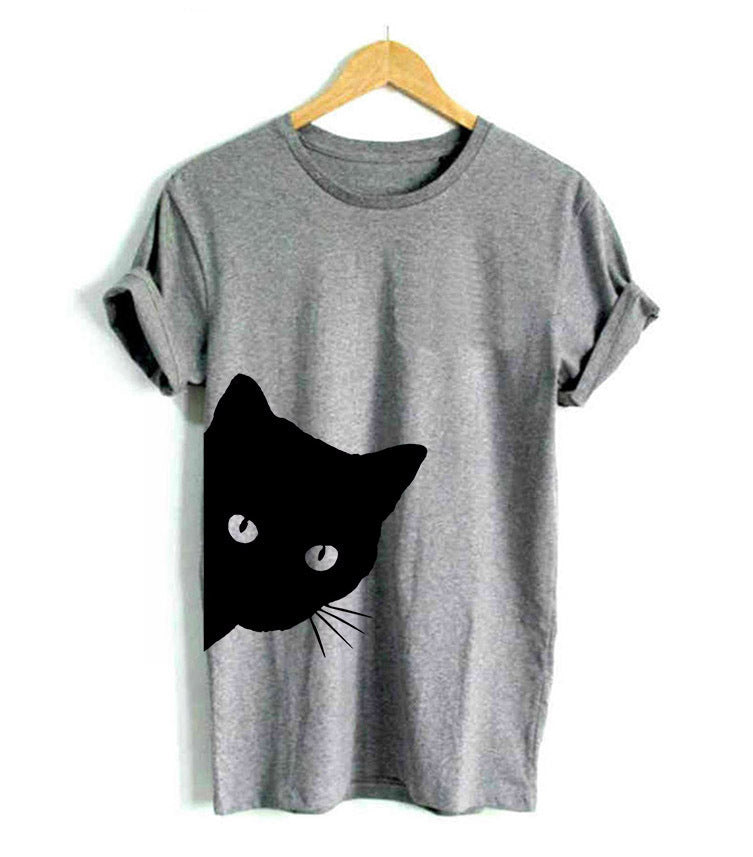 T-shirt femme avec design créatif de chat et coupe décontractée Chic & Stil