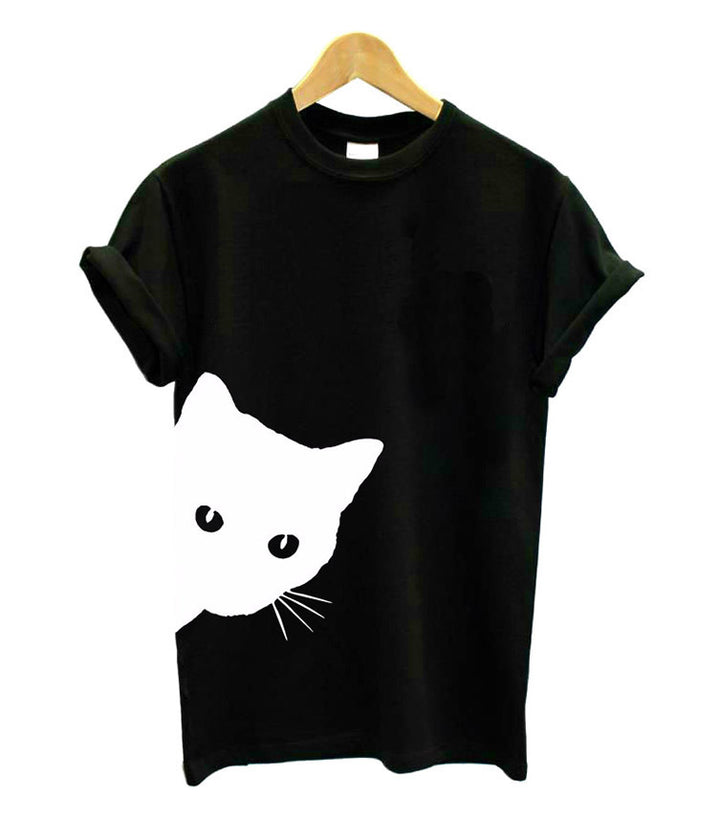 T-shirt femme avec design créatif de chat et coupe décontractée Chic & Stil