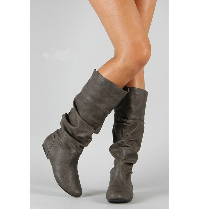 Lune London | Ankle-high boots - Faux leather - Casual gathering - Rounded toe - Flat heel