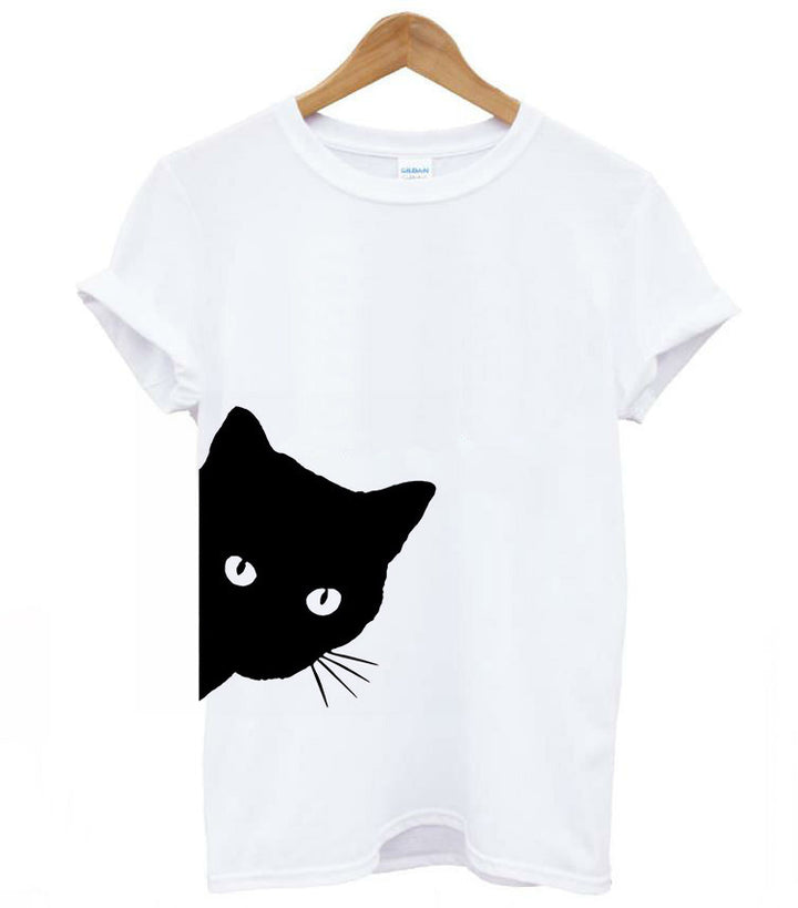 T-shirt femme avec design créatif de chat et coupe décontractée Chic & Stil
