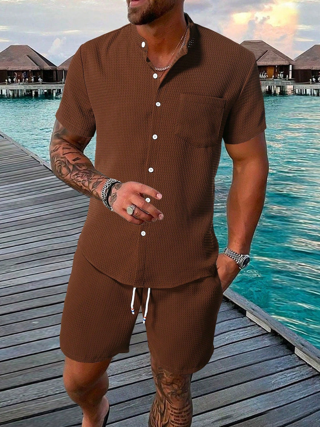 Lune London | Sleeve shirt and shorts set for men