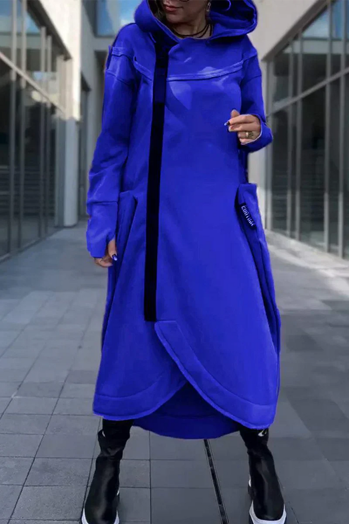 Chic und Stil | Long hoodie dress with modern cut
