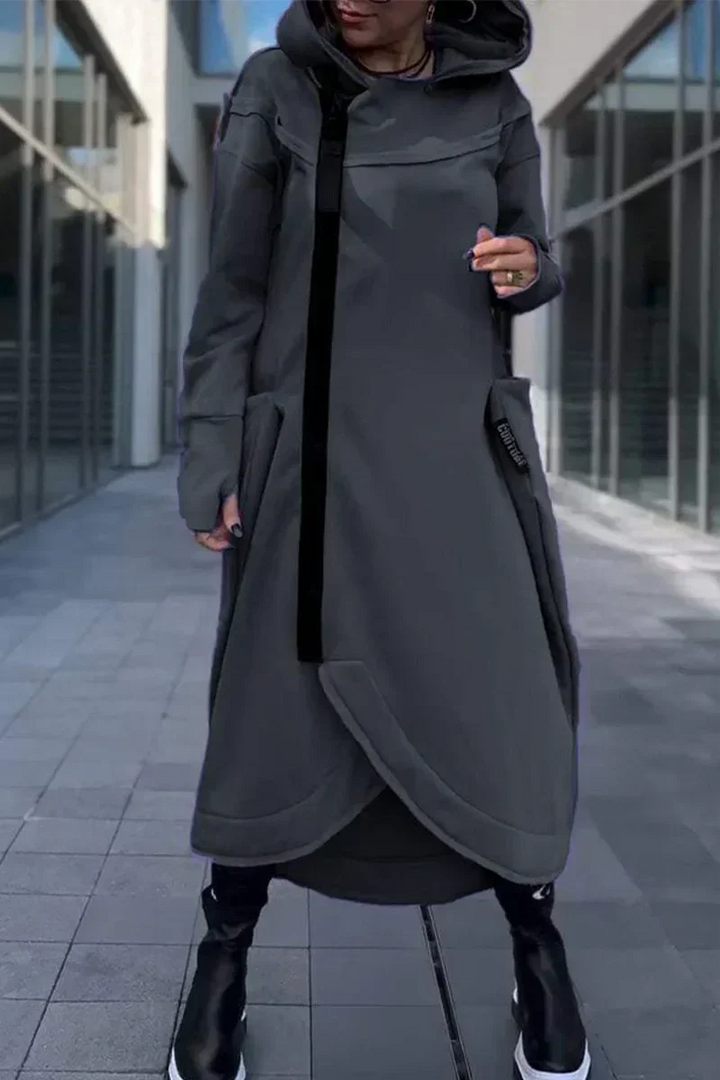 Chic und Stil | Long hoodie dress with modern cut