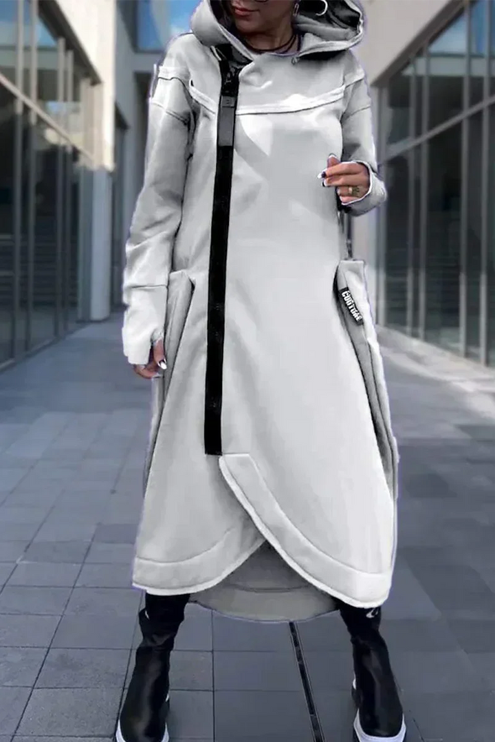 Chic und Stil | Long hoodie dress with modern cut
