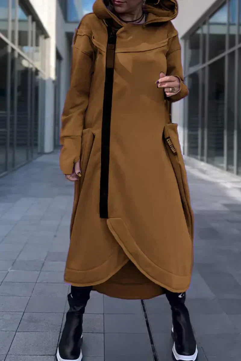 Chic und Stil | Long hoodie dress with modern cut