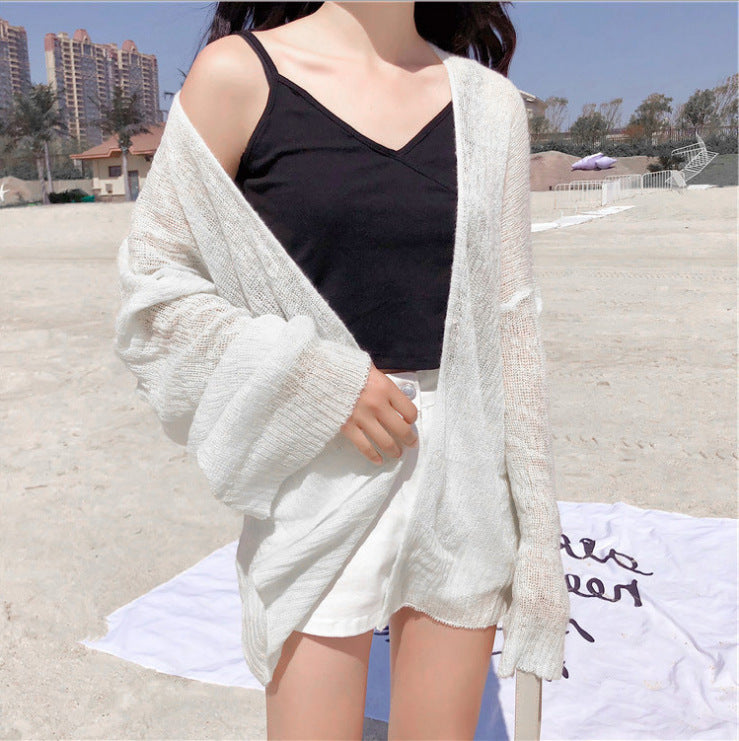 Casual knit cardigan for women with a front opening and wide sleeves Lune London
