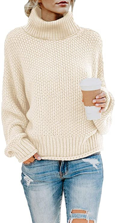 Women's sweater with high collar and structured weave Lune London
