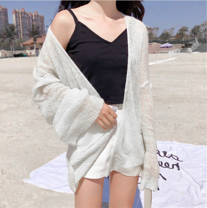Women lightweight knit vest with open sleeves and a casual Lune London