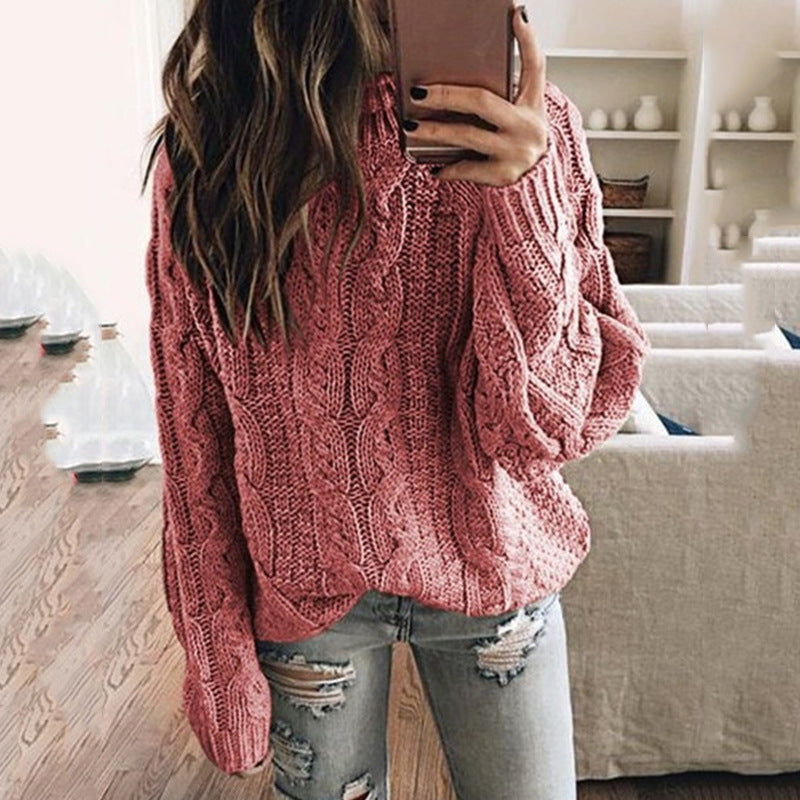 Women Thick Knit Sweater with Trendy Cable Design Lune London