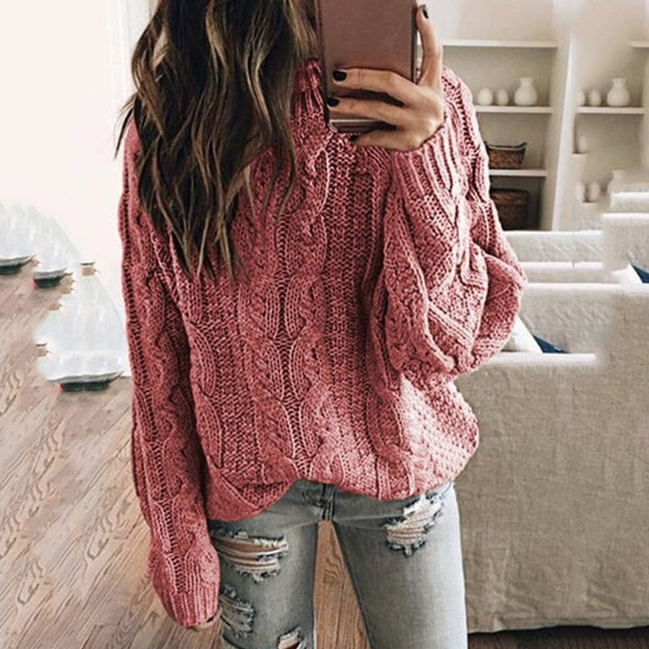 Women Thick Knit Sweater with Trendy Cable Design Lune London