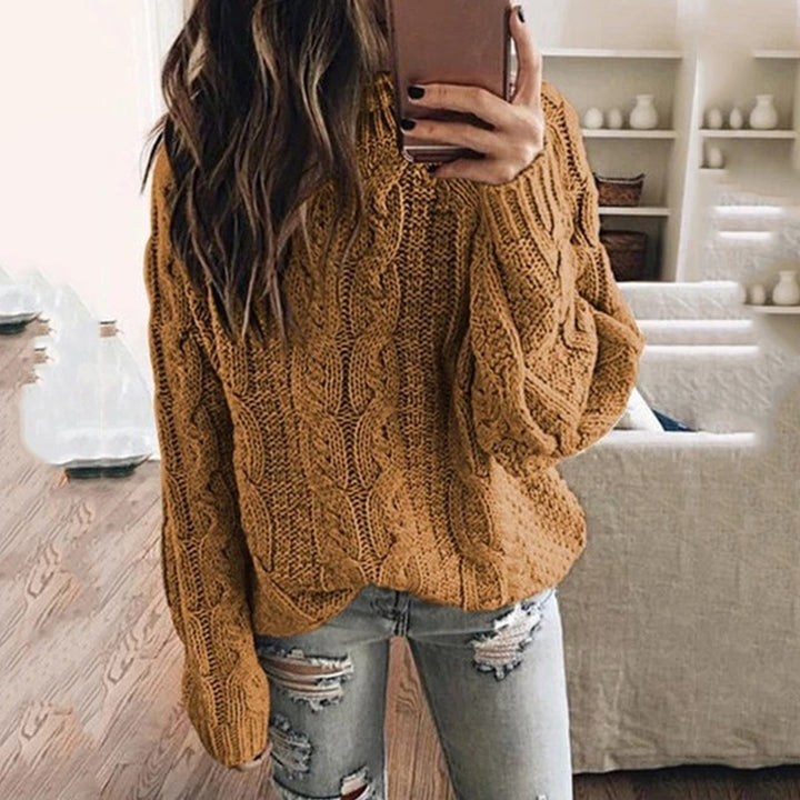 Women Thick Knit Sweater with Trendy Cable Design Lune London