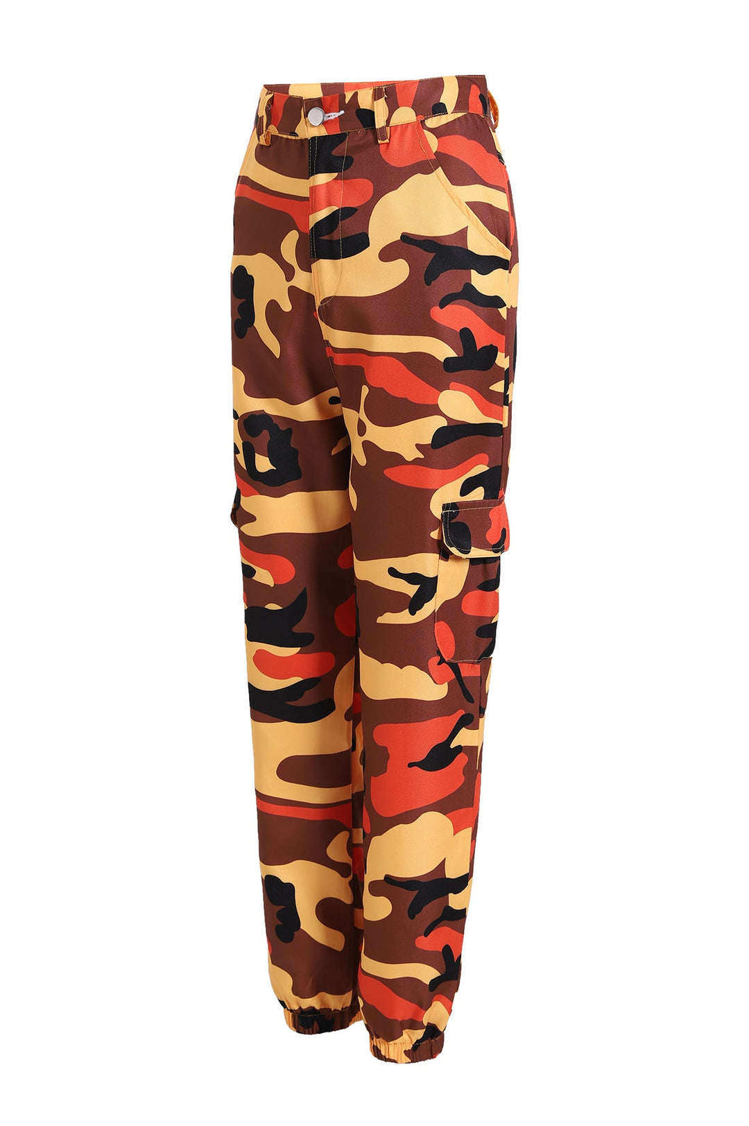 Women’S Cargo Pants In Modern Camouflage Design with Elastic Waistband and Practical Pockets Lune London