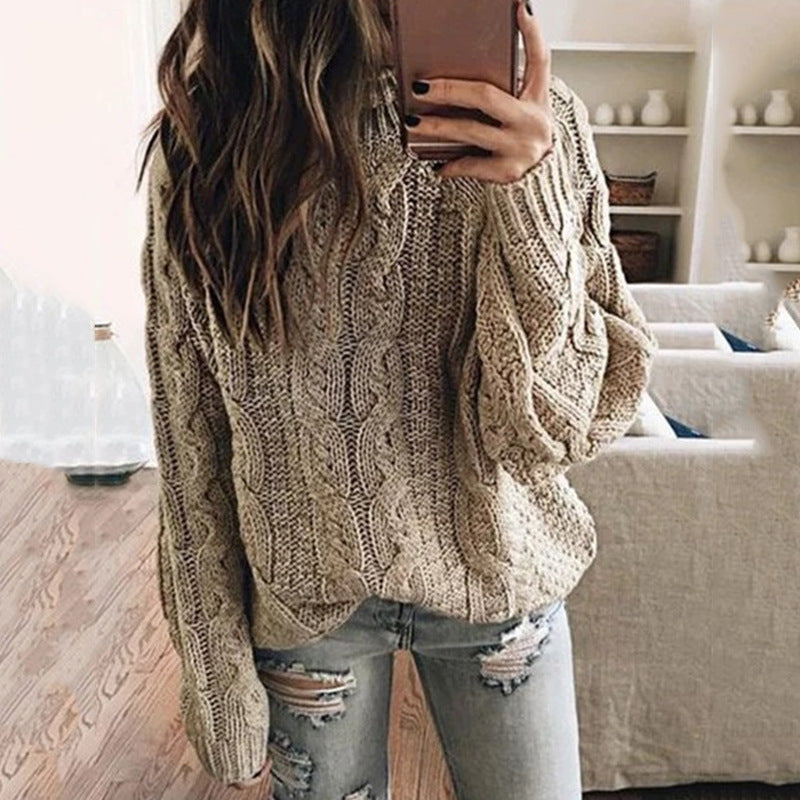 Women Thick Knit Sweater with Trendy Cable Design Lune London