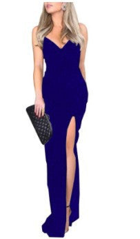 Glamorous evening dress for women with side slit and elegant neckline Lune London