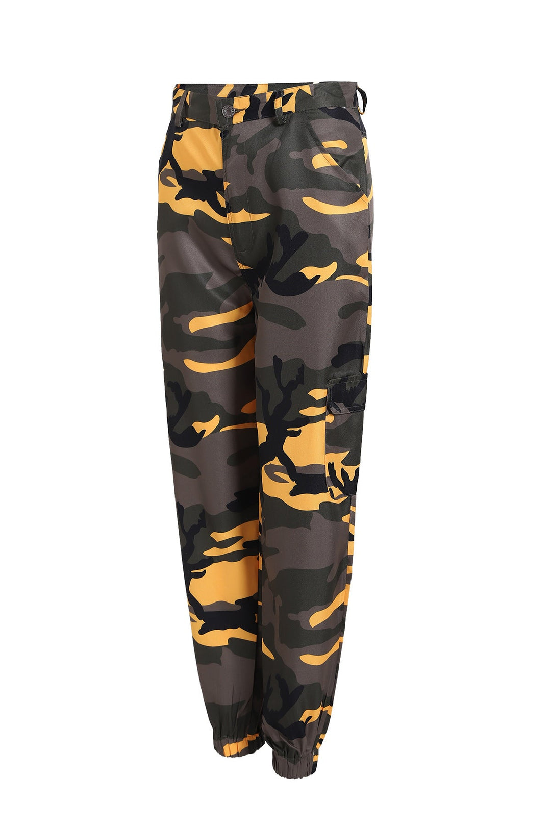 Women’S Cargo Pants In Modern Camouflage Design with Elastic Waistband and Practical Pockets Lune London