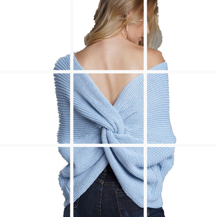 Lune Londonl modern wrap design women's knitted sweater