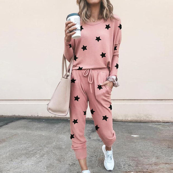 Women's jogging set with star print and elastic waistband Lune London
